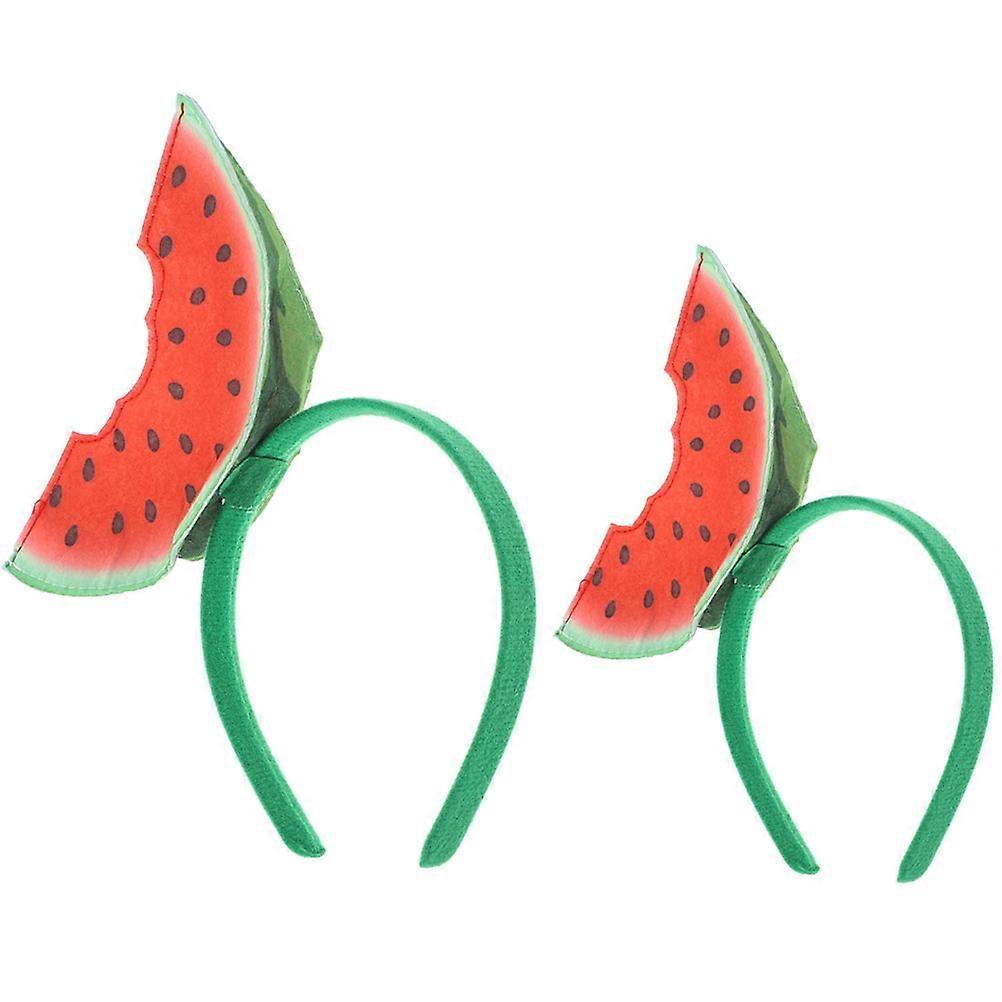 Watermelon Headband for Party Decoration with Felt Cloth Cartoon Style Multi Color Fits Most Hairstyles 2pcs