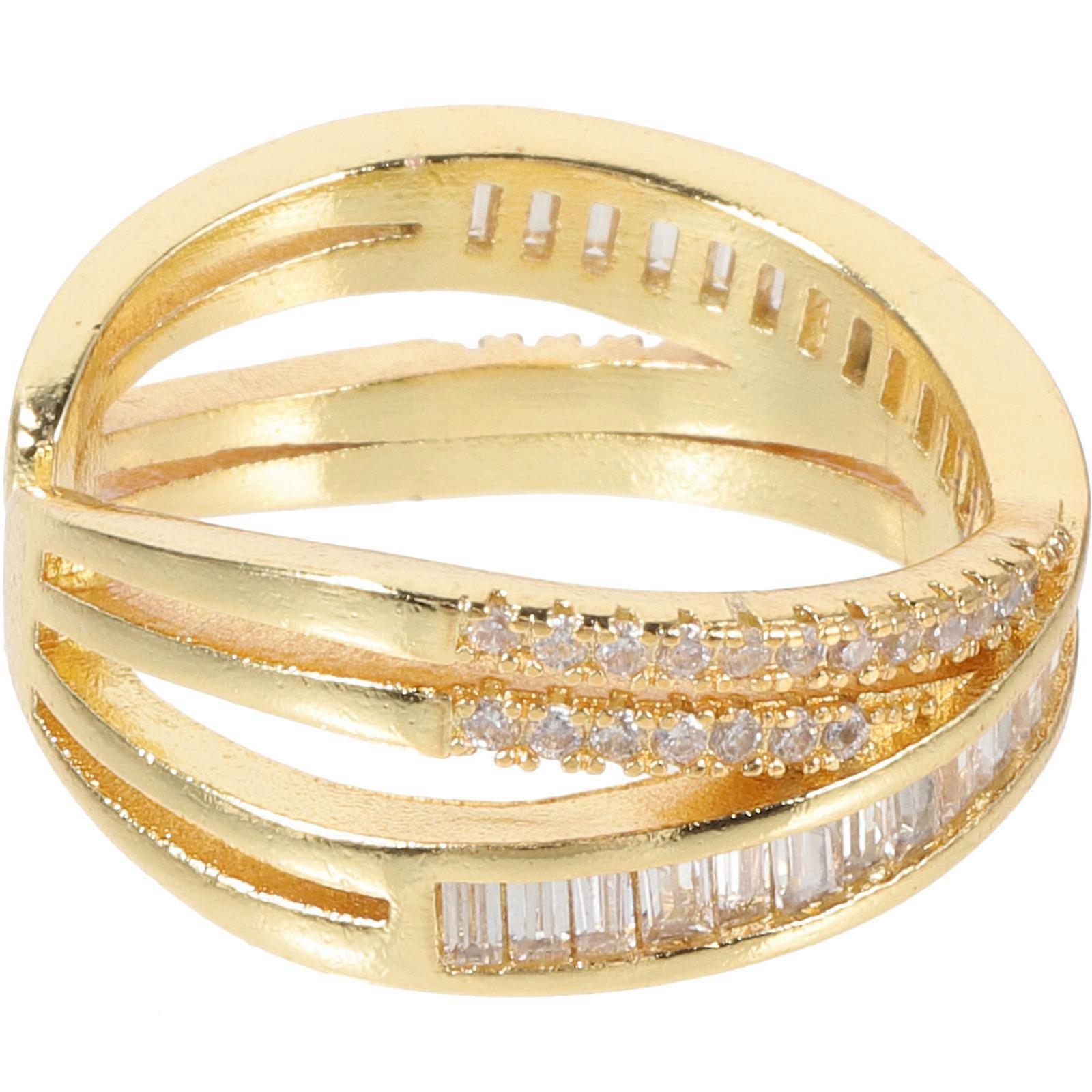 Geometric Adjustable Ring For Women 2X2CM Golden Durable 1Pack