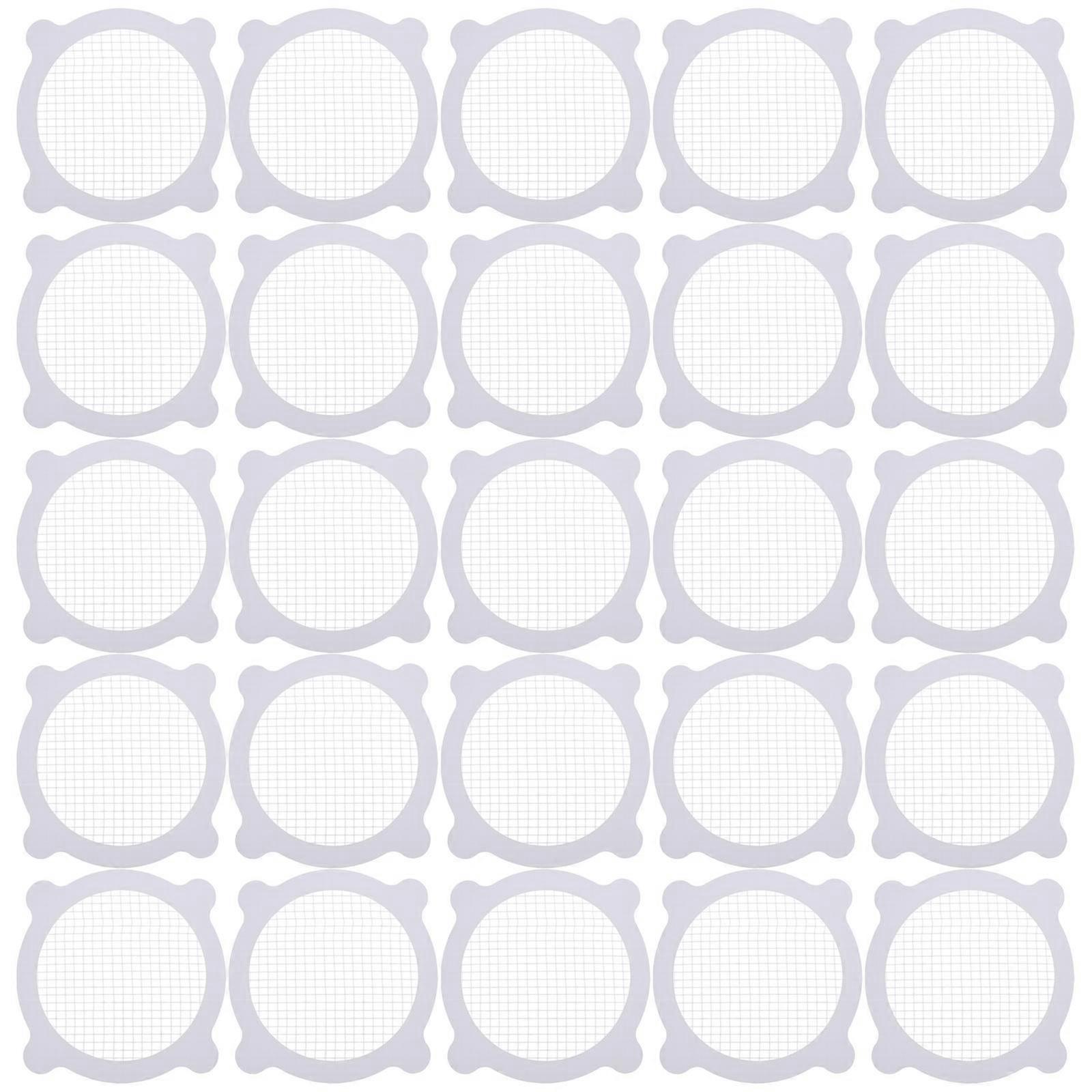 Drainage Protection Hair Filtering Stickers 25Pcs For Kitchen Use Circular With Four Ears Design Ensuring Prevent Blockage In White Color