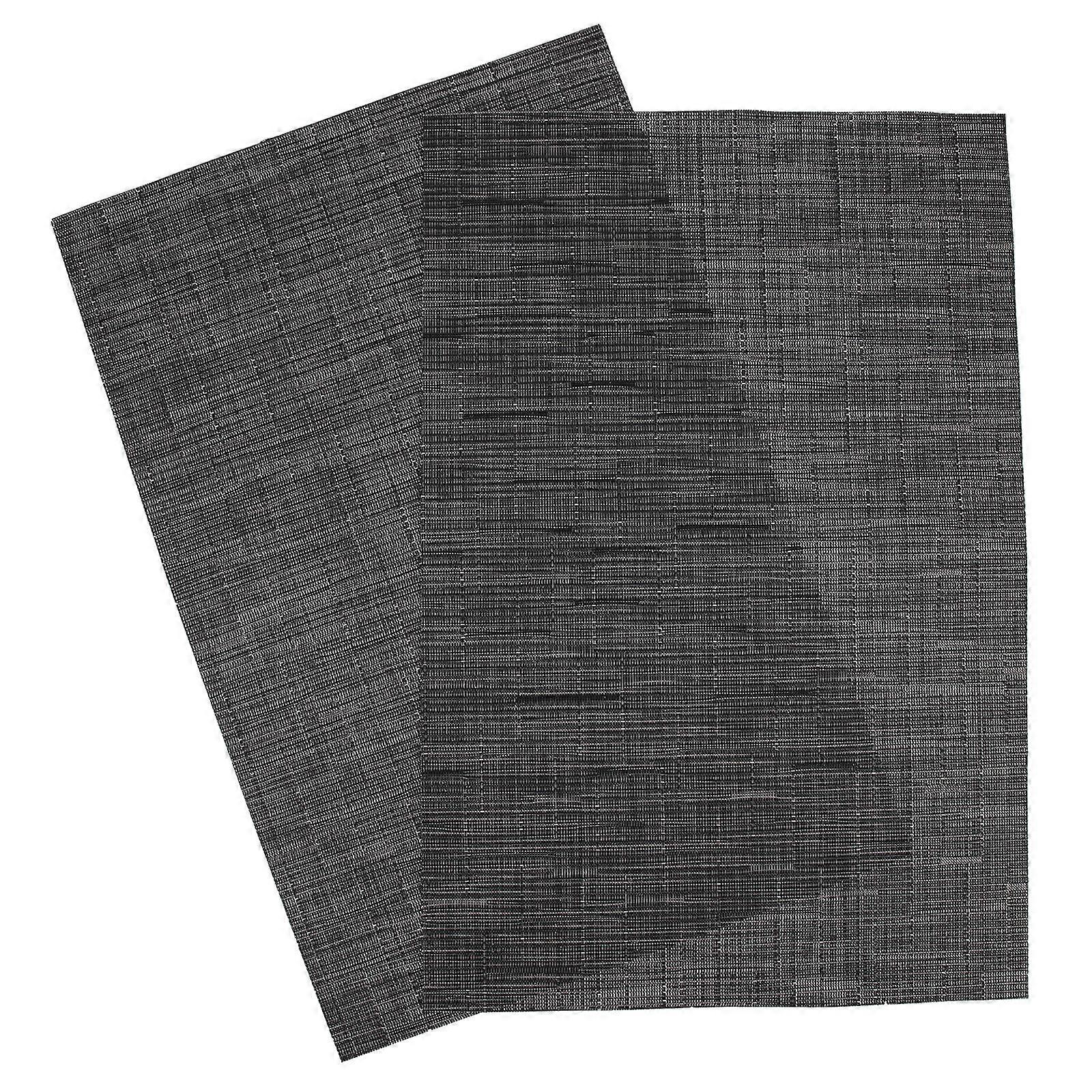 Black PVC Table Mat for Home Use Heat Insulated Protective Coaster 2 Pieces