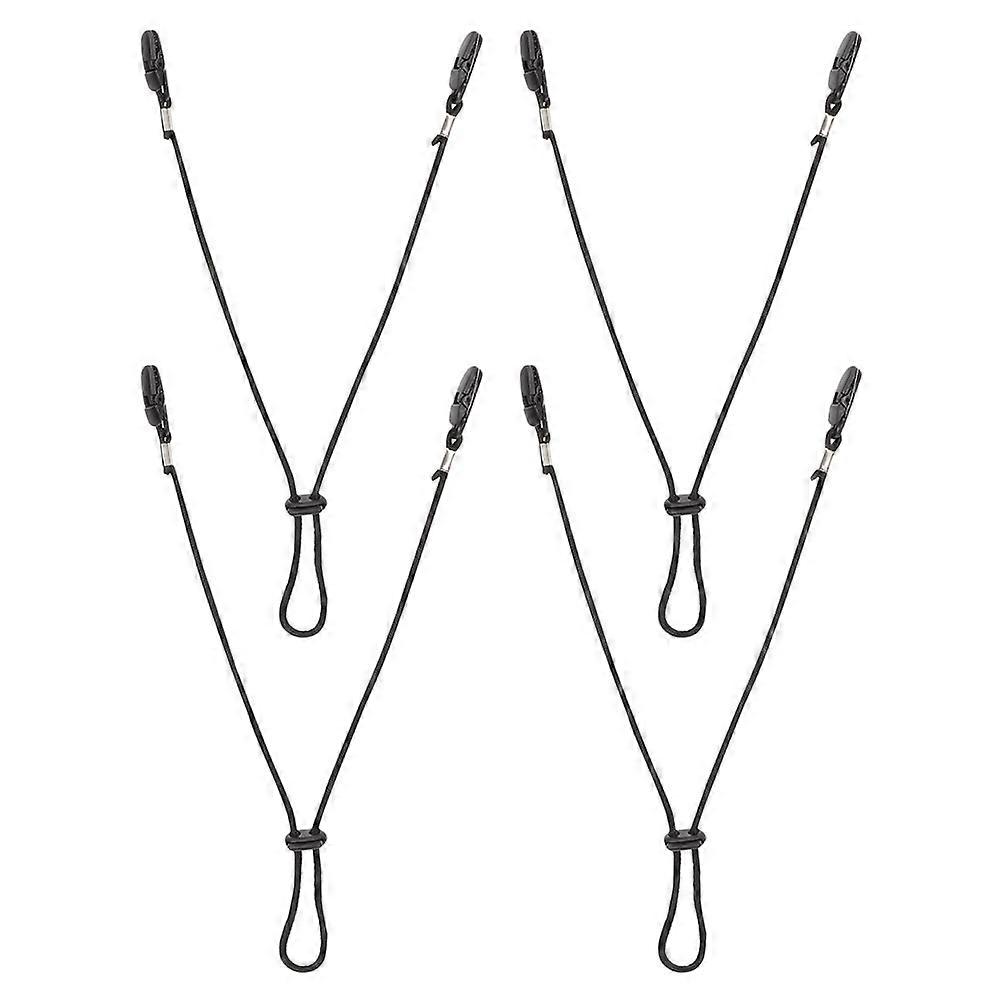 Anti-Lost Hat Strap Holders 4Pcs Windproof Clips For Hiking Outdoor Enthusiasts Black Adjustable Function