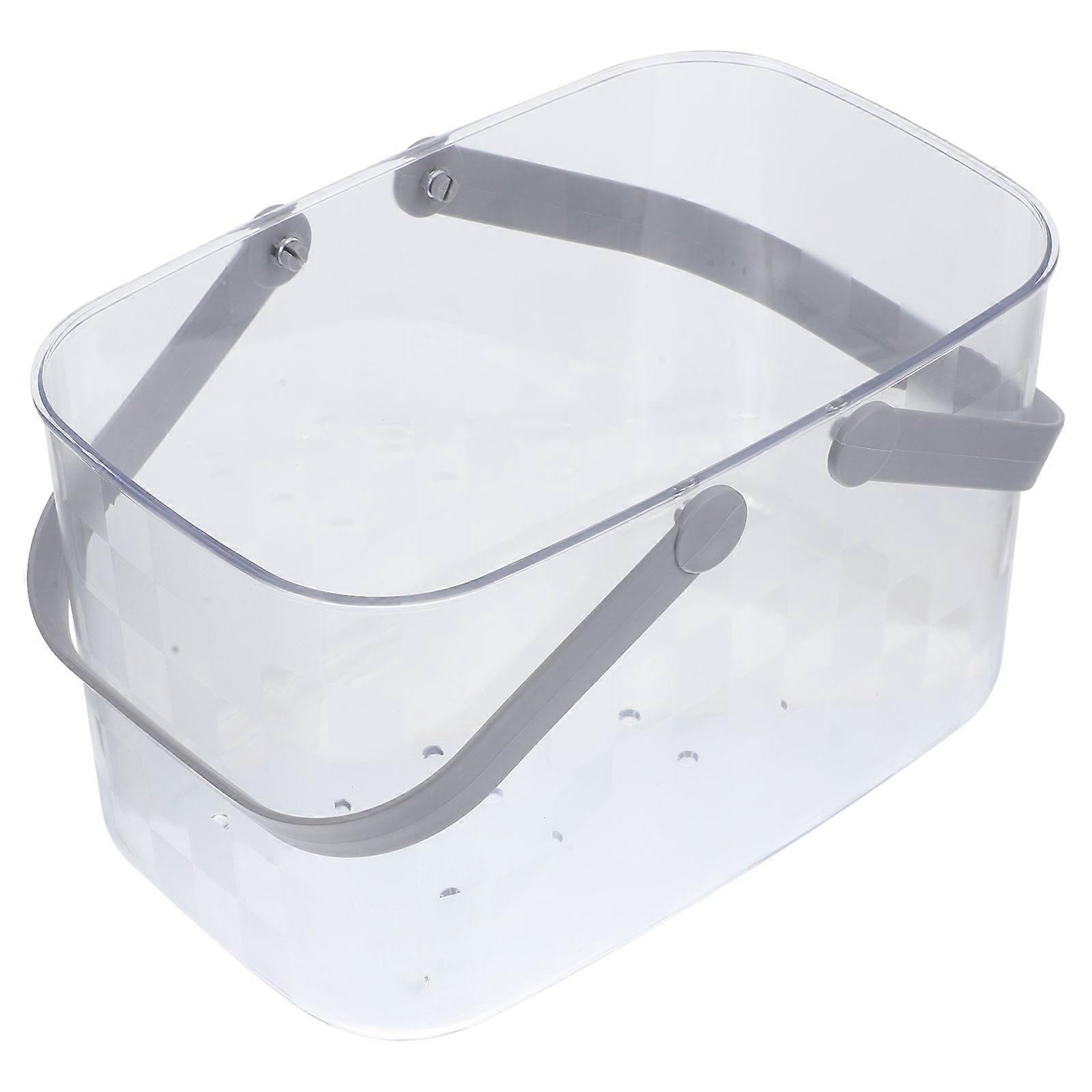 Plastic Bath Sundries Basket with Sturdy Handles – Large Capacity Shower Organizer for Toiletries, Cosmetics & Accessories – Draining Design for