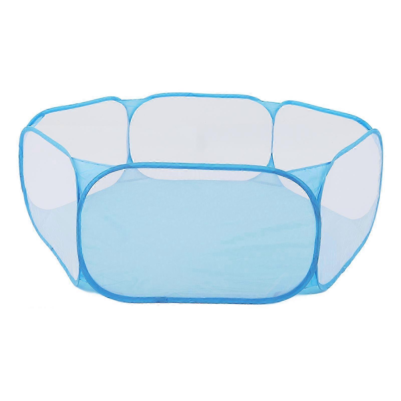 2025 Small Animals Tent Foldable Breathable Interactive Easy Access Portable Small Pet Playpen for Pets Blue