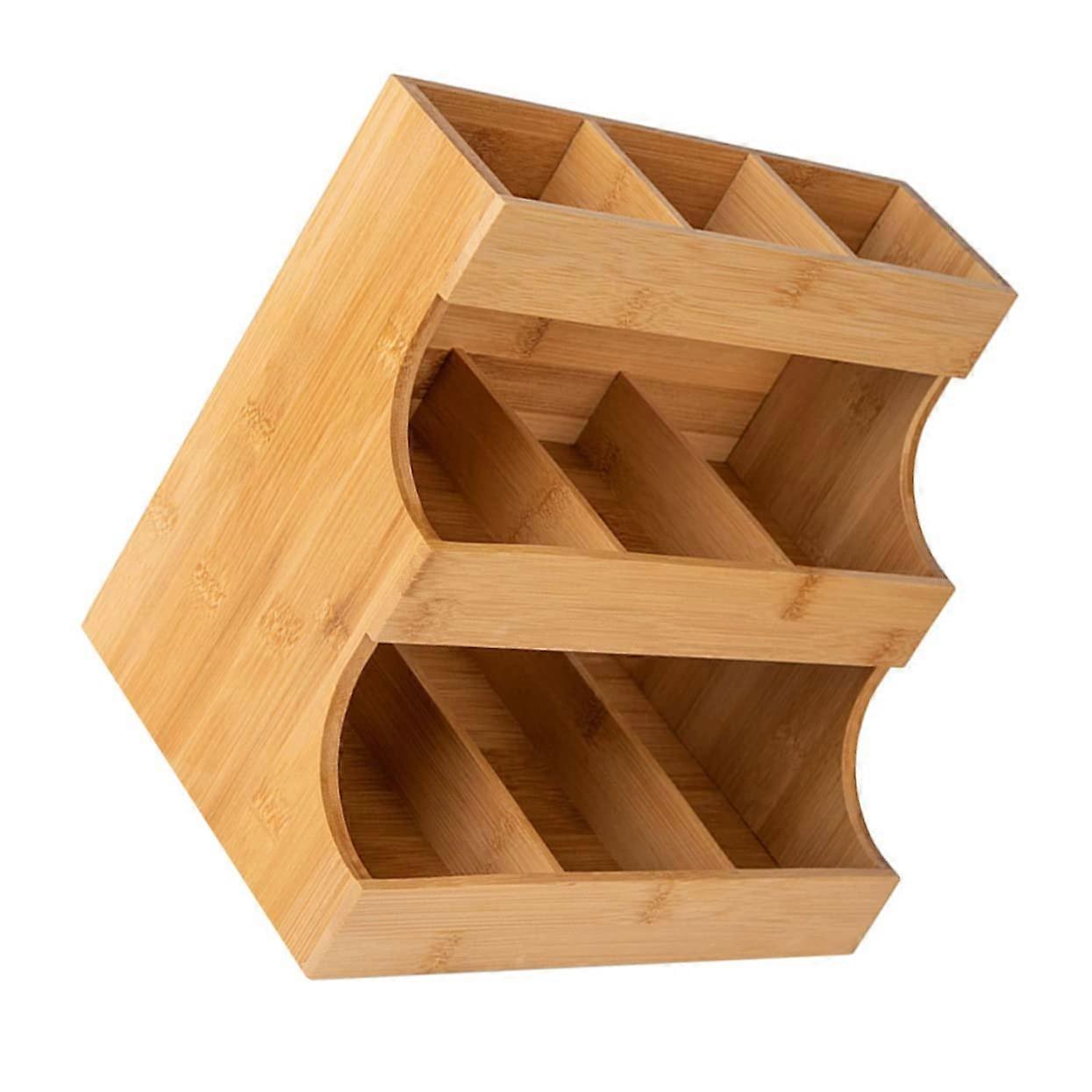 Wooden Tea Bag and Coffee Pod Storage Organizer Rack for Kitchen Office Hotel Stackable Design