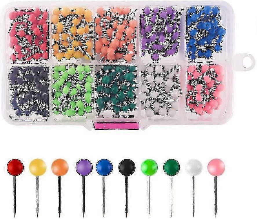 500 Stück Map Tacks Push Pins Kopf, Pins und Tacks, Travel Map Push Pins Kopf (zufällige Farbe)