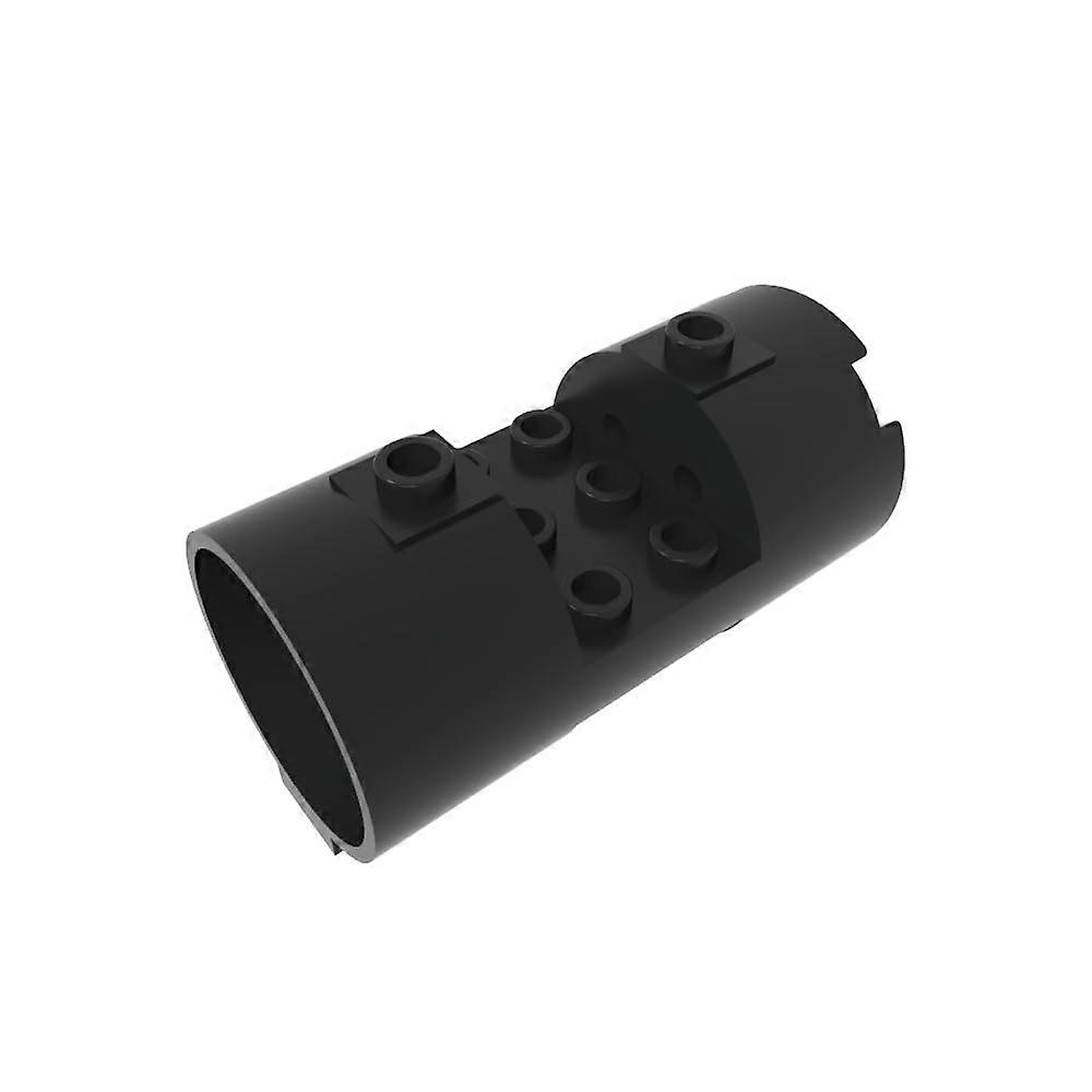 Classic Brick GDS-M097-080 Cylinder 3x6x2 2/3 Open Studs Compatible with Lego 30360 93168 Black 5-Pack