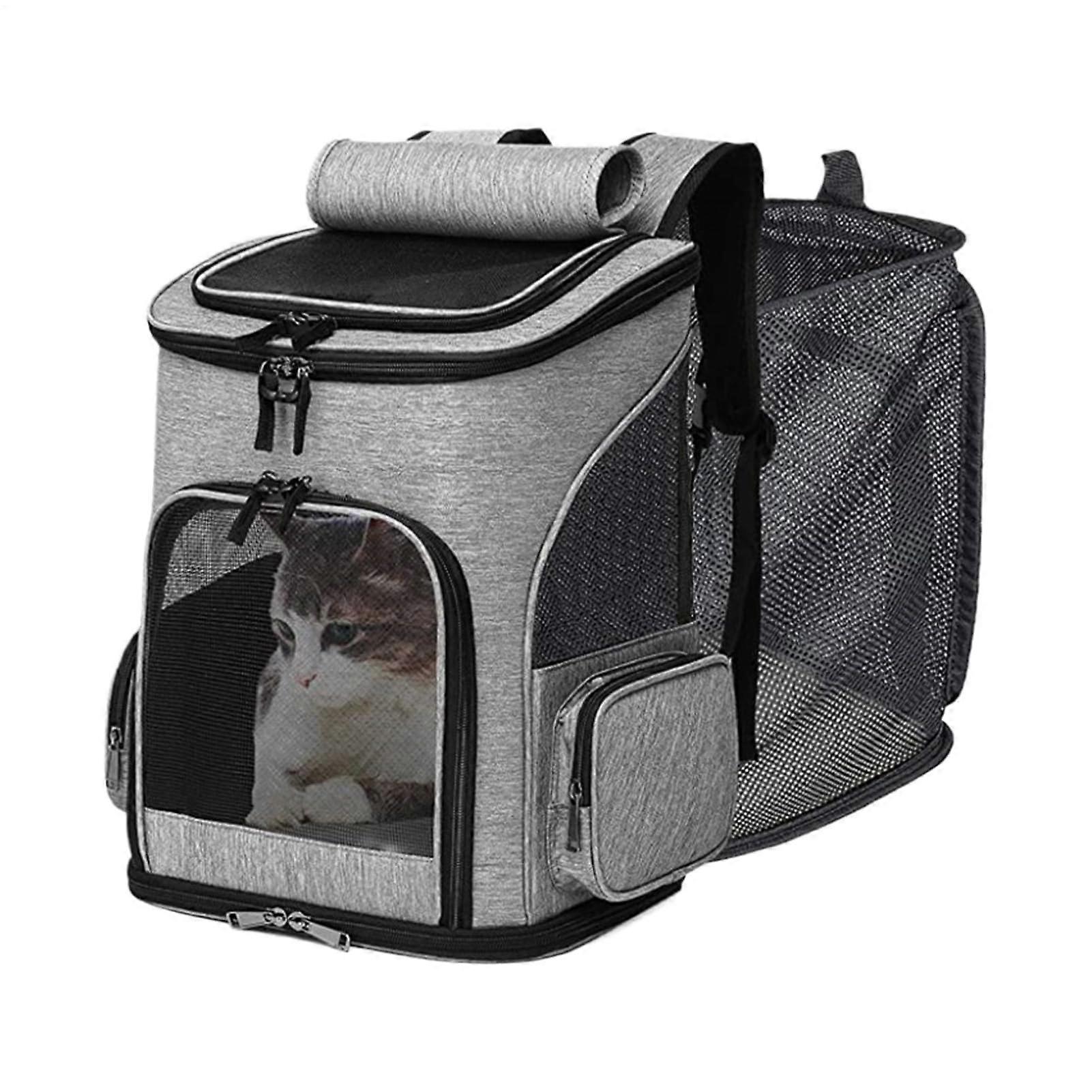 Large Cat Carrier, SoftSided Expandable Foldable Cat Bag, Pet Backpacks