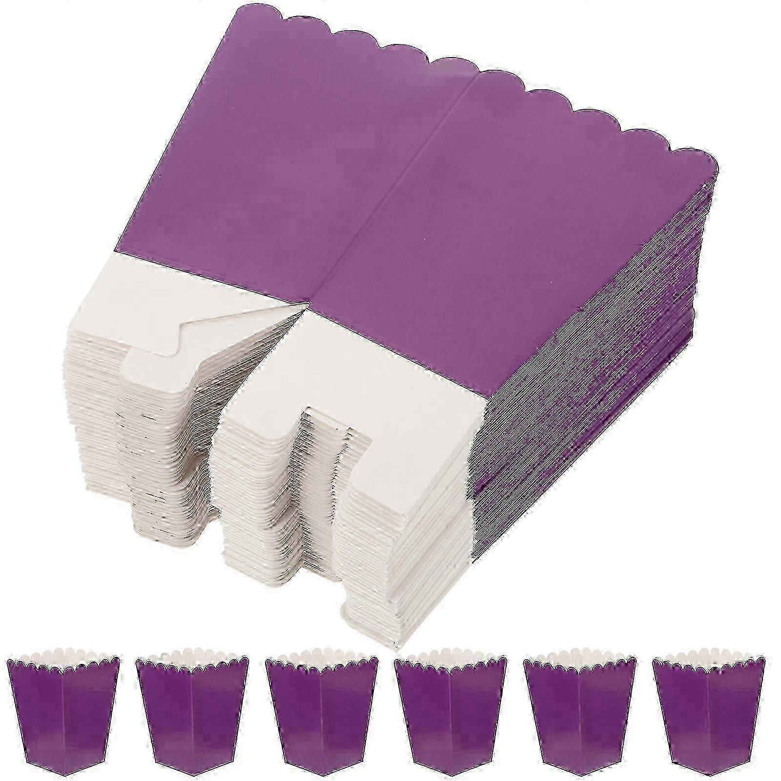 Improved Popcorn Boxes - 50 Pack Greaseproof Paper Containers for Movie Nights & Events