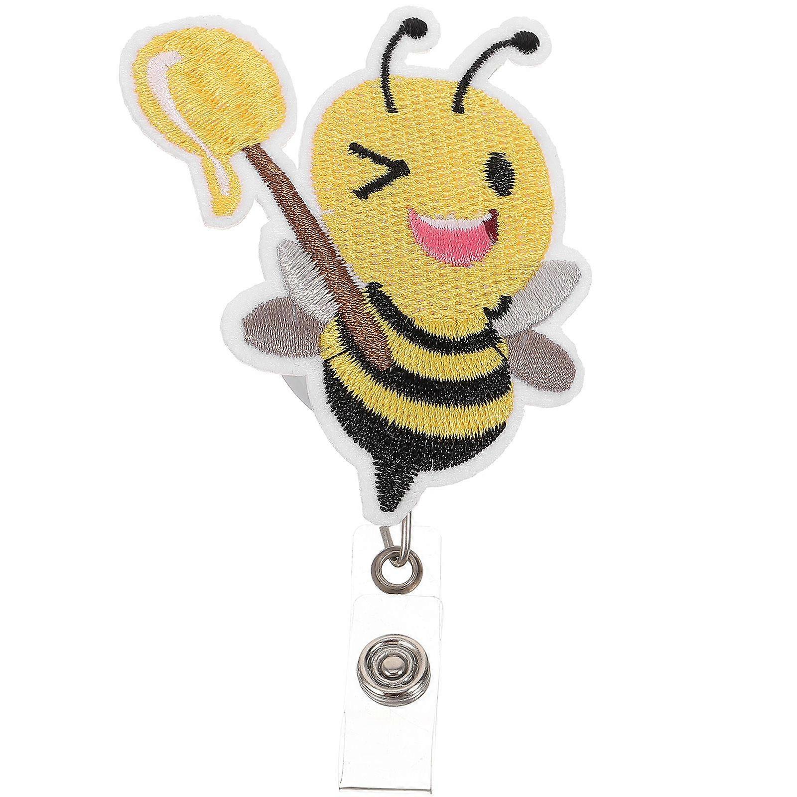 Bee Pattern Badge Clip Name Card Holder Portable Card Buckle Cute Badge Holder