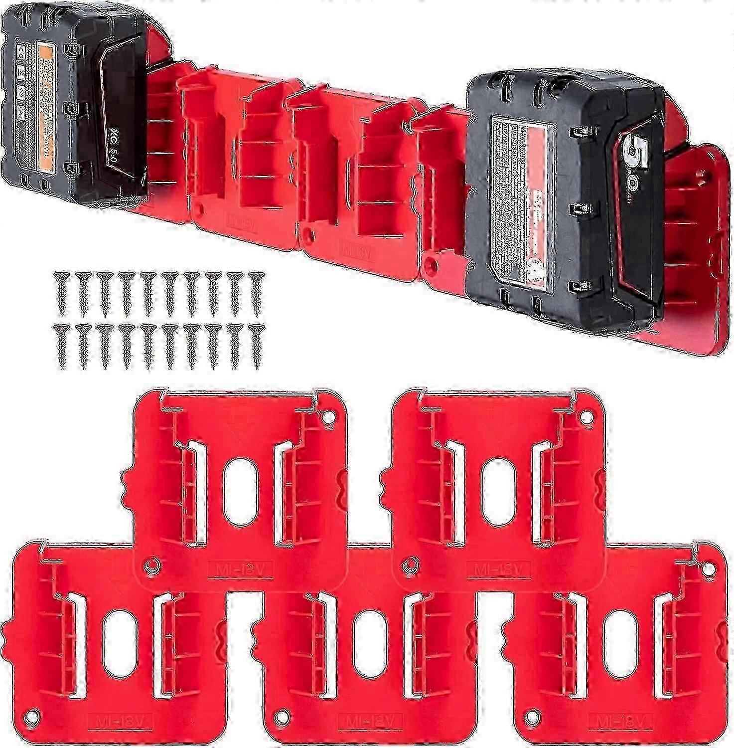 10 Pack Battery Holder for Milwaukee M18 18V Storage Wall Mount Organizer