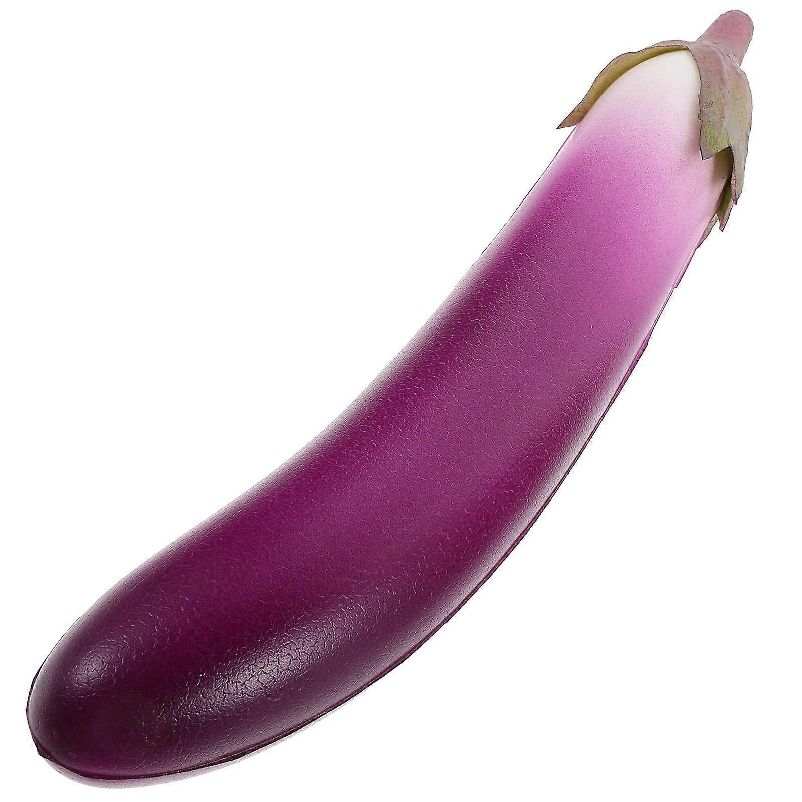 Simulation Vegetable Eggplant Model for Kitchen Decoration Purple Pvc Artificial 1Pcs