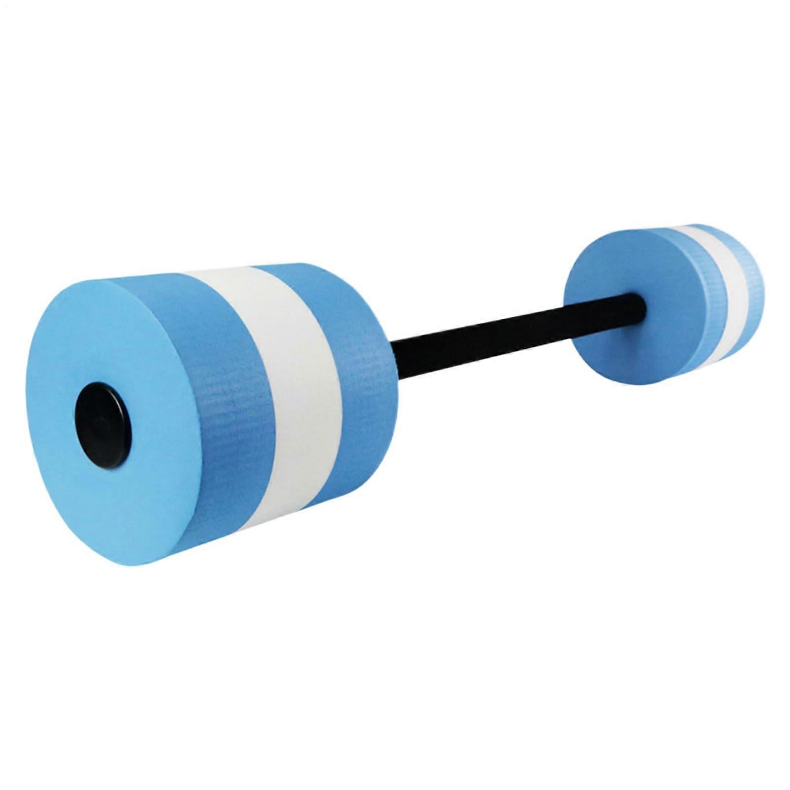 Aquatic Fitness Dumbbell Set, Lightweight Foam Barbells for Swimming Training, Blue and White