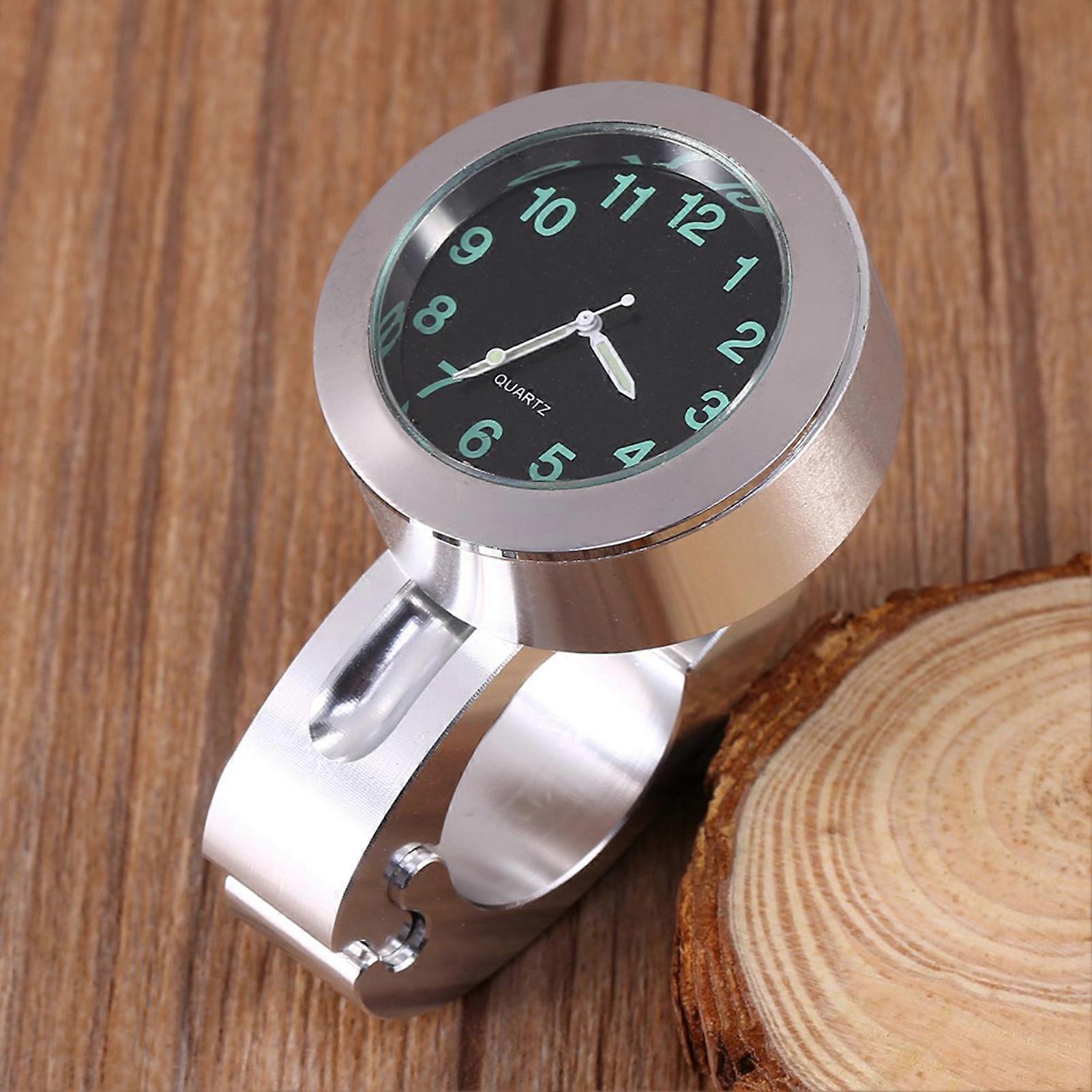 Silver Waterproof Motorcycle Handlebar Clock Mount 4.3x4.3x1.7cm