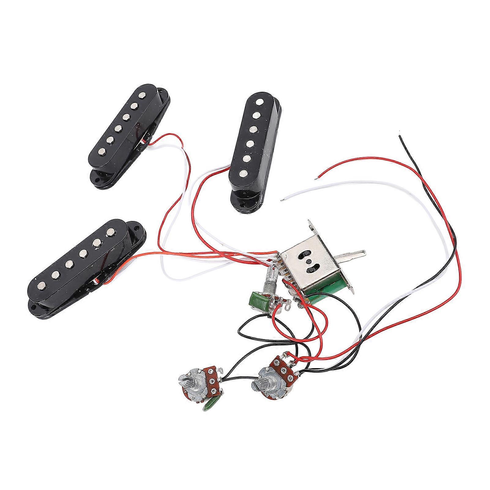 Electric Guitar Single Coil Pickup Black Copper Wire Adjustable