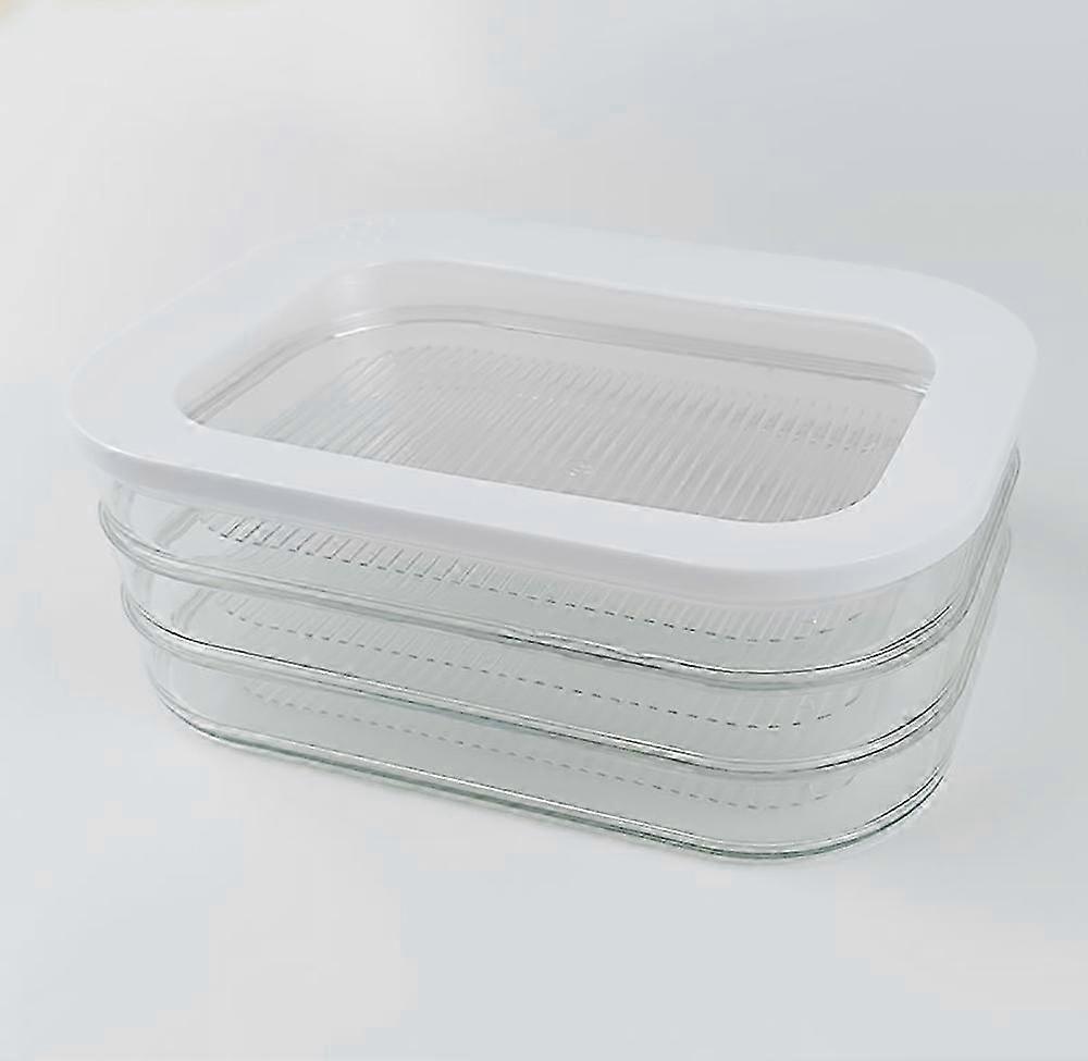 Refrigerated crisper with lid frozen food grade plastic crisper, a total of one, transparent, 22.5*16.8.5cm