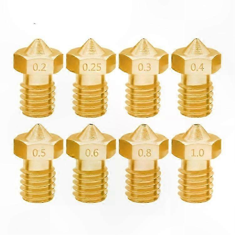 8-Piece 3D Printer Nozzle Kit, Compatible with M6 Thread, Includes 1.75/0.5mm Hot Nozzles for Various Printing Needs