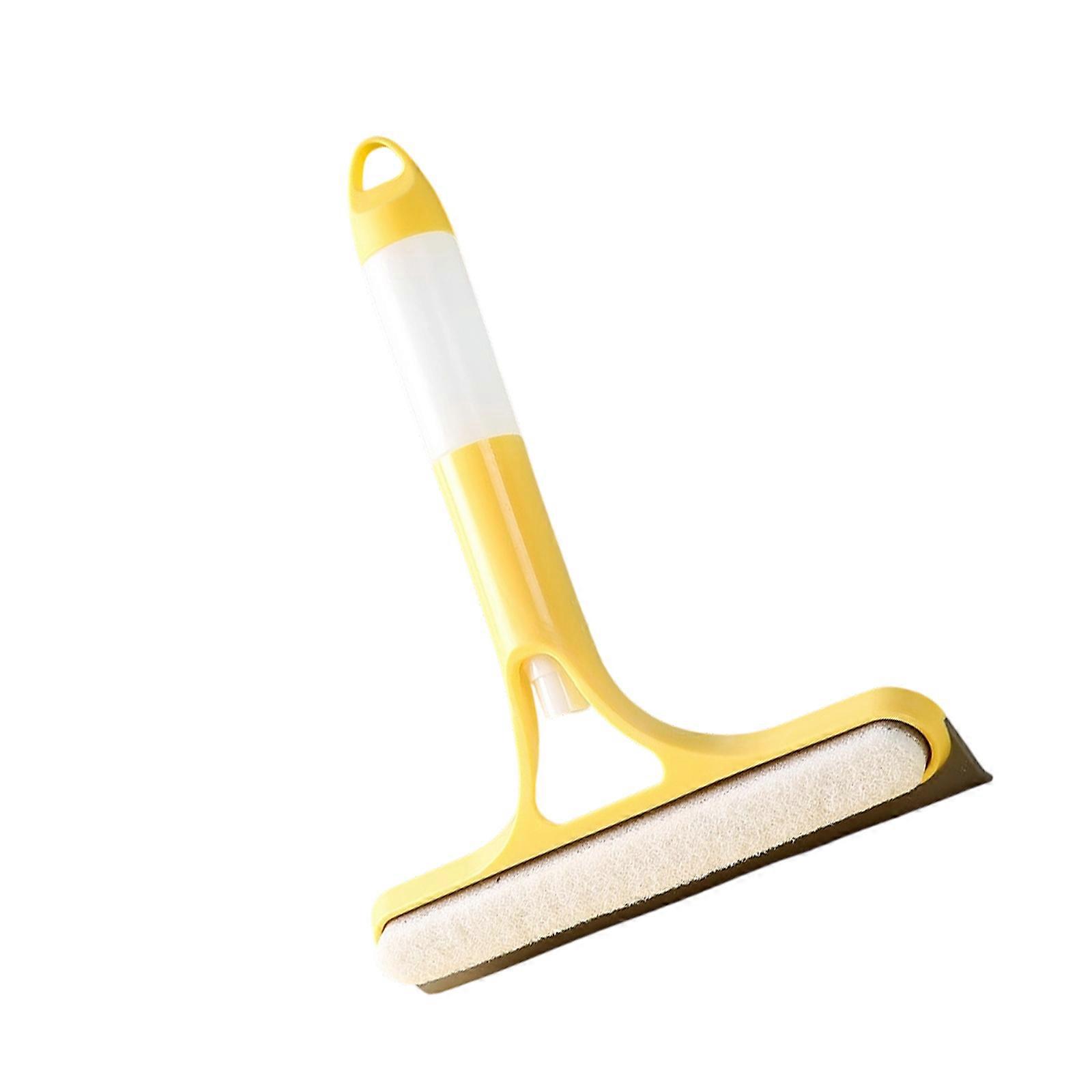 Durable Plastic Silicones Window Cleaning Sponge Scrubber Squeegee All Purpose Household Tool  Yellow