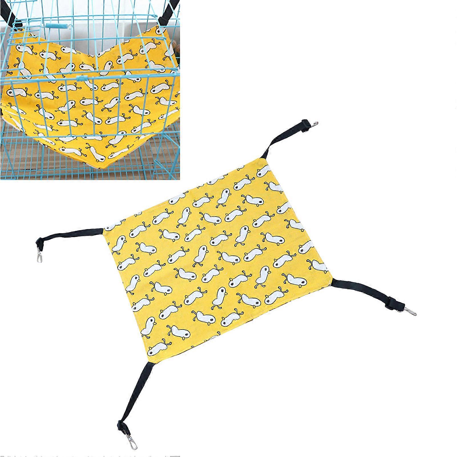 Cat Cage Hanging Swing Bed Double-Sided Linen Hammock 50x40cm