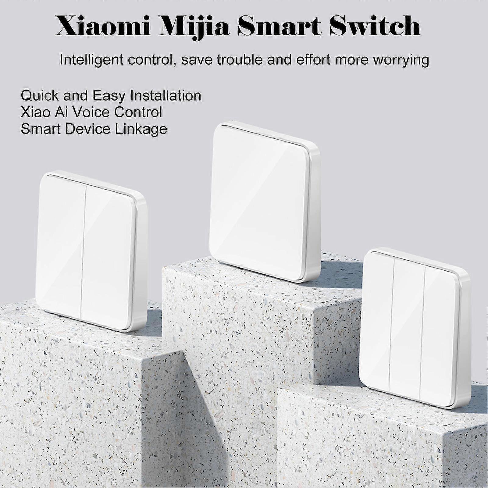 2025 Xiaomi Smart Mijia App Remote Voice Control Light Switch Work with BT Mesh Gateway Device No Need to Rewire White