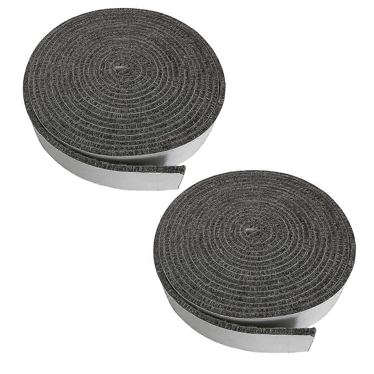 2 Pack 10 FT Smoker Gasket Seal -1/2in 1/8in Hi-Temp Grill Gasket - Self Stick Fire Smoker Seal - Tape for Nomex BBQ Lid