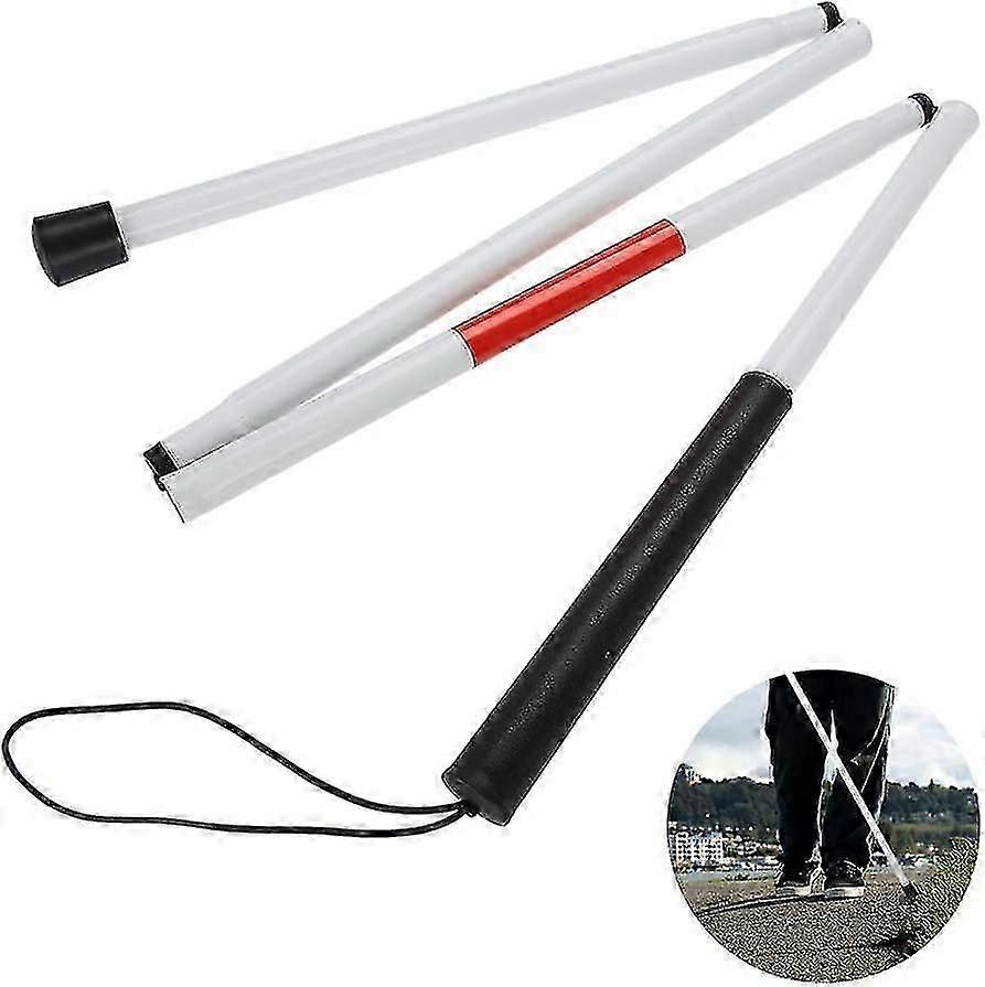 Cane For The Blind, Non-slip Aluminum Folding Cane Reflective At Night, Best Mobile Cane For Visually Impaired (length: 124cm)