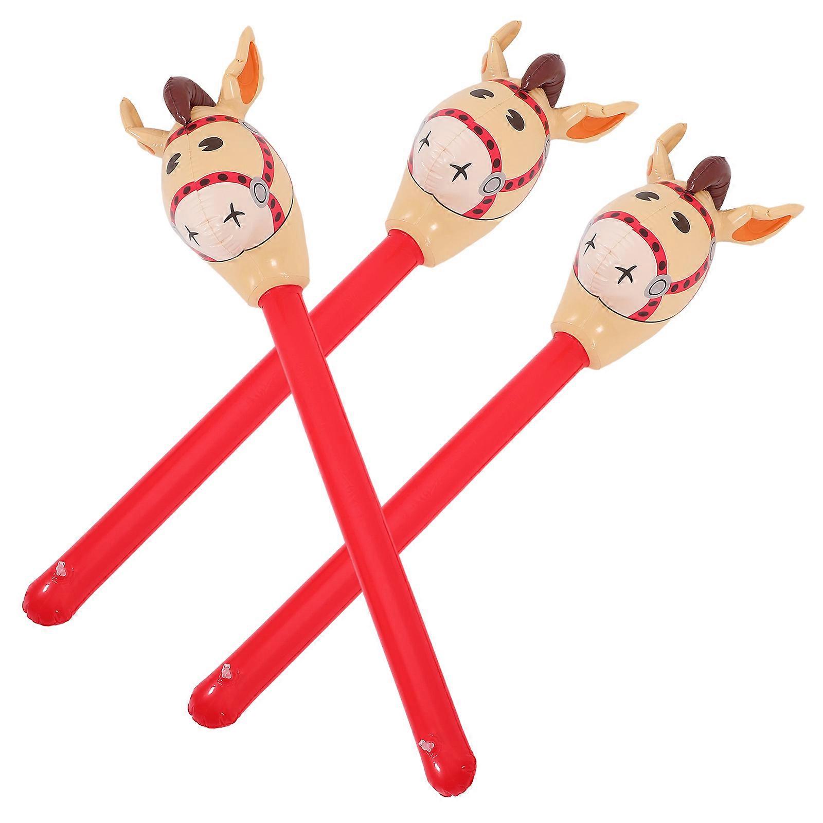 Inflatable Horse Stick for PVC Material Great for Birthday and Christmas Parties 3Pcs
