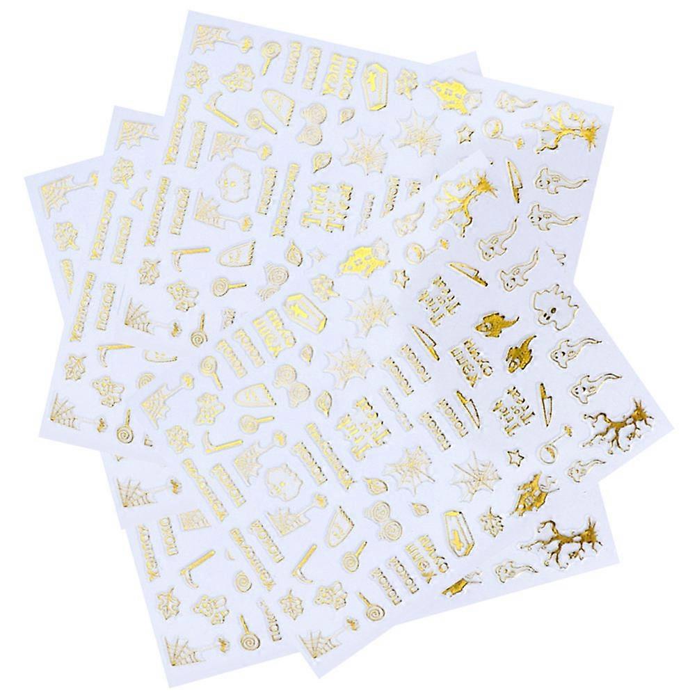 Skull Stickers Removable Nail Patch for Decoration 5Pcs Manicure Stickers