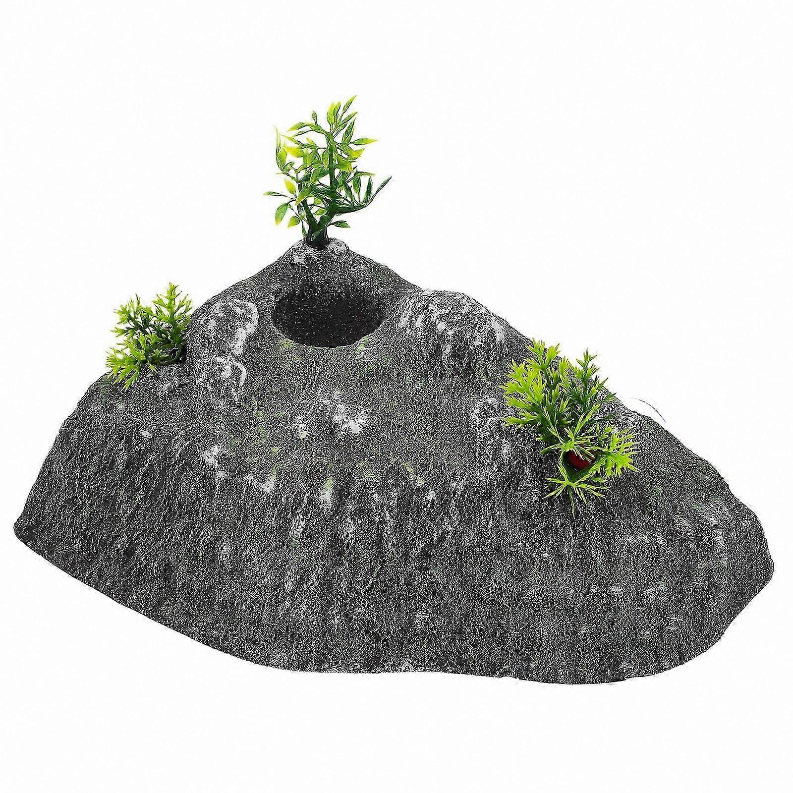Reptile Habitat Ramp and Platform for Tortoises Natural Simulation Ornament for Aquariums 22.5x17.5x12.5cm 1 Set