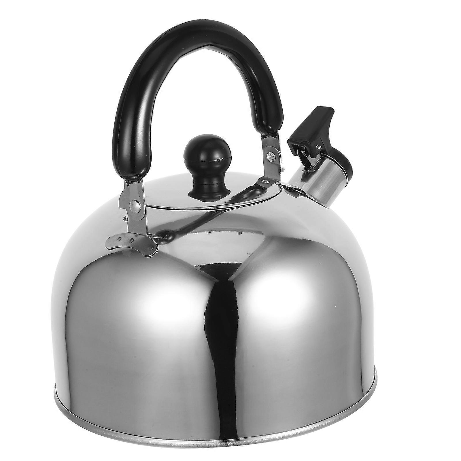 Stainless Steel Whistling Kettle Stovetop Coffee Server for Induction Gas Cooktop with Silver Ergonomic Handle 1Pack