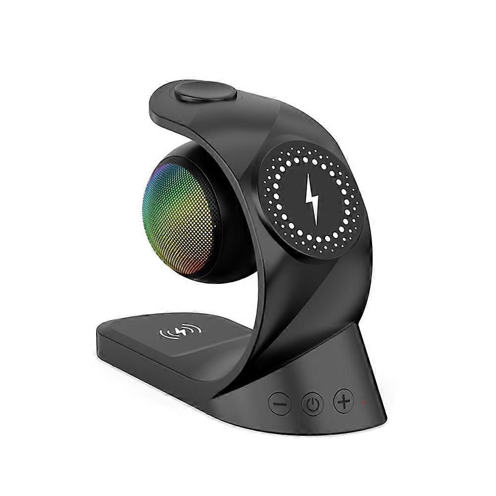 5 In 1 Bluetooth Speaker Magnetic Wireless Charger 15W Fast Charge For Watch And Earphones Universal Mobile Black Ref: 4094