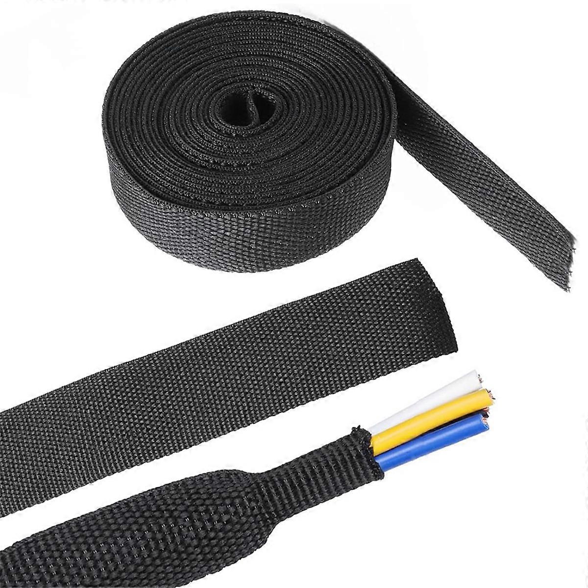 2 in 1 Heat Shrink Braided Sleeving Fabric Tubing-Perfectly Fit Irregular Shape Hose/Cable/Wire 1/2inch(12mm)