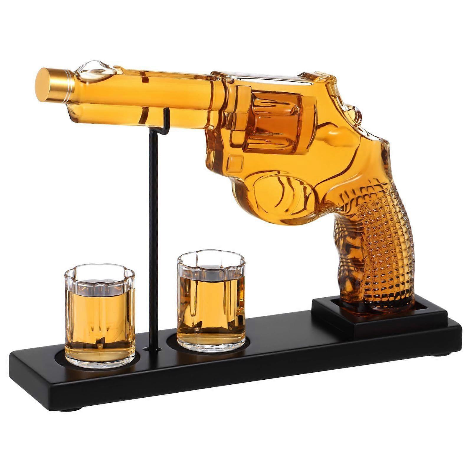 Whiskey Decanter Set with Wine Glass - Decanter for Bourbon, Alcohol, Tequila,
