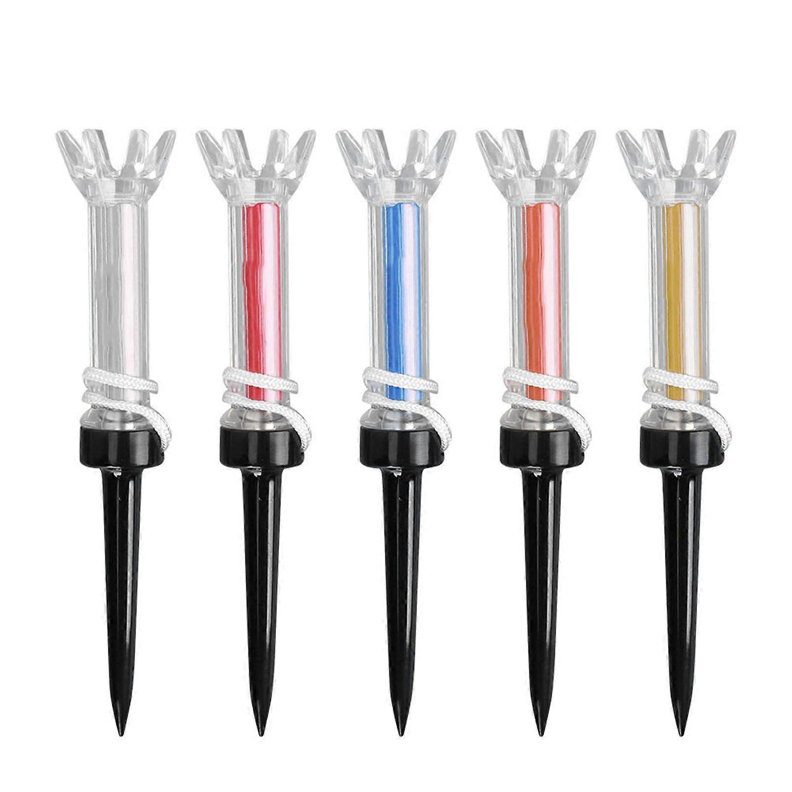 5Pcs Multicolor Golf Tees Durable Plastic Magnetic Golf Tee Practice Training Aid Tool