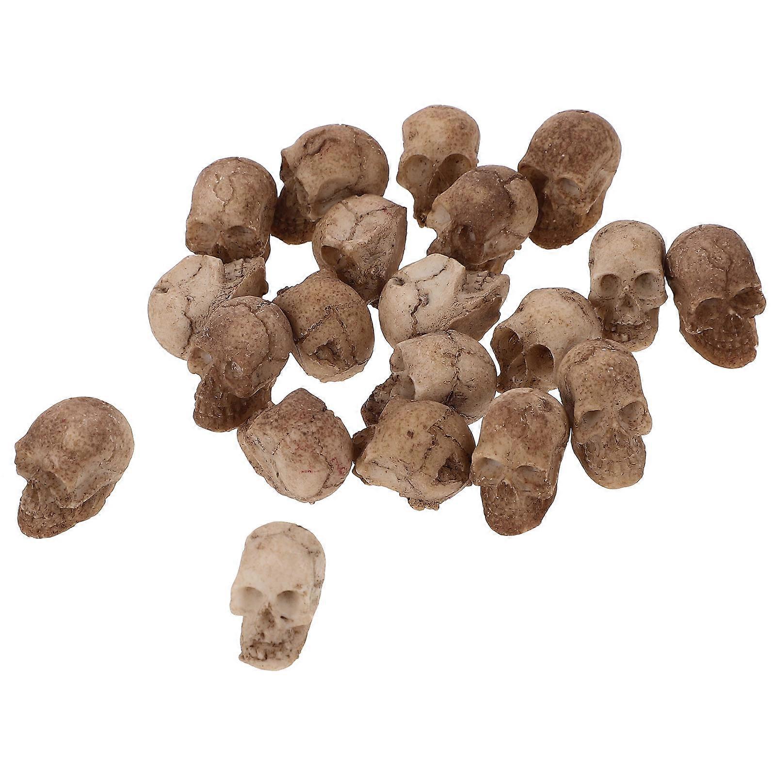 Artificial Skull Decor Small Skull Head Statue for Spooky Scenes 40Pcs