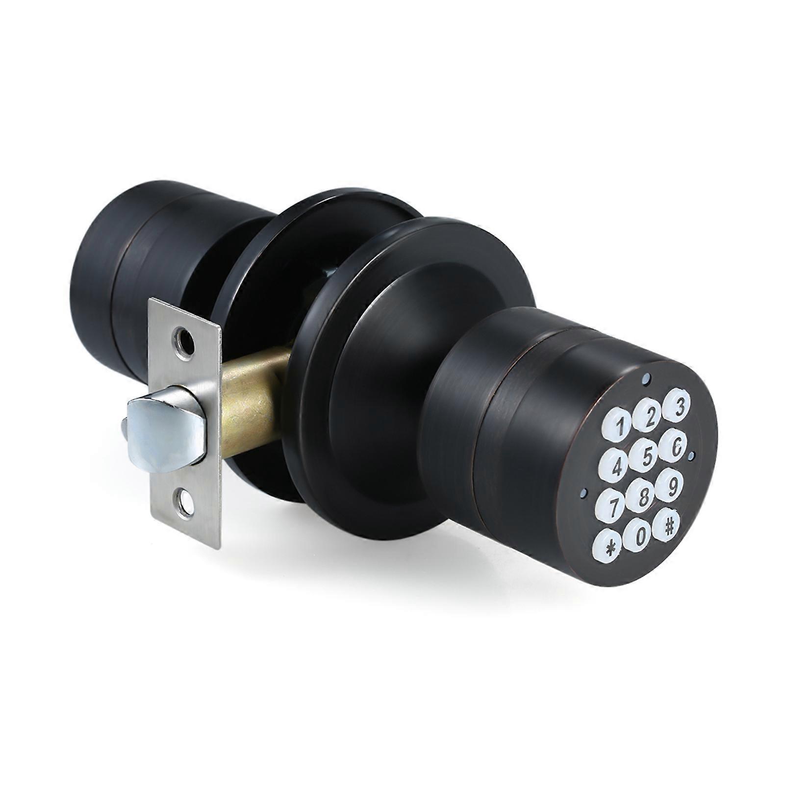 Digital Keyless Door Lock with 12-Key Backlit Keypad, 10 Codes, Black
