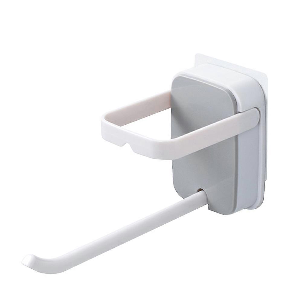 Hanger Wall Mounted Self Adhesive Storage Hook Foldable Plastic Clothes Rack Organizer, Gray