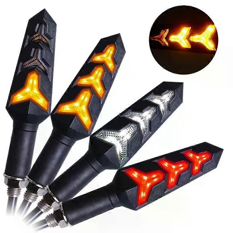 LED Turn Signals for Motorcycle Flasher Flowing Turn Signal Indicators Built Relay Motorbike Arrows Brake Light Bendable