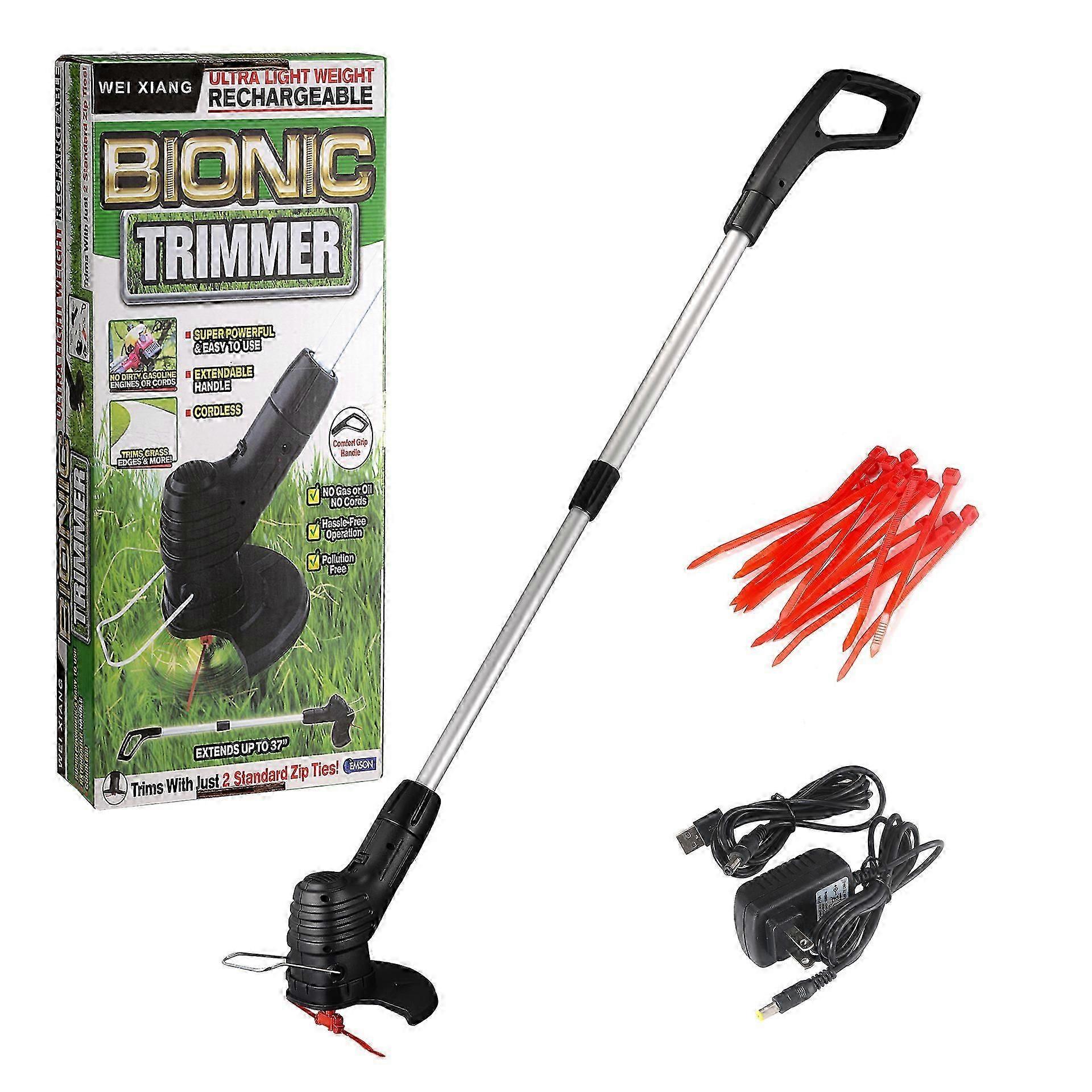 Adjustable telescopic garden trimmer for weeds and grass cordless design