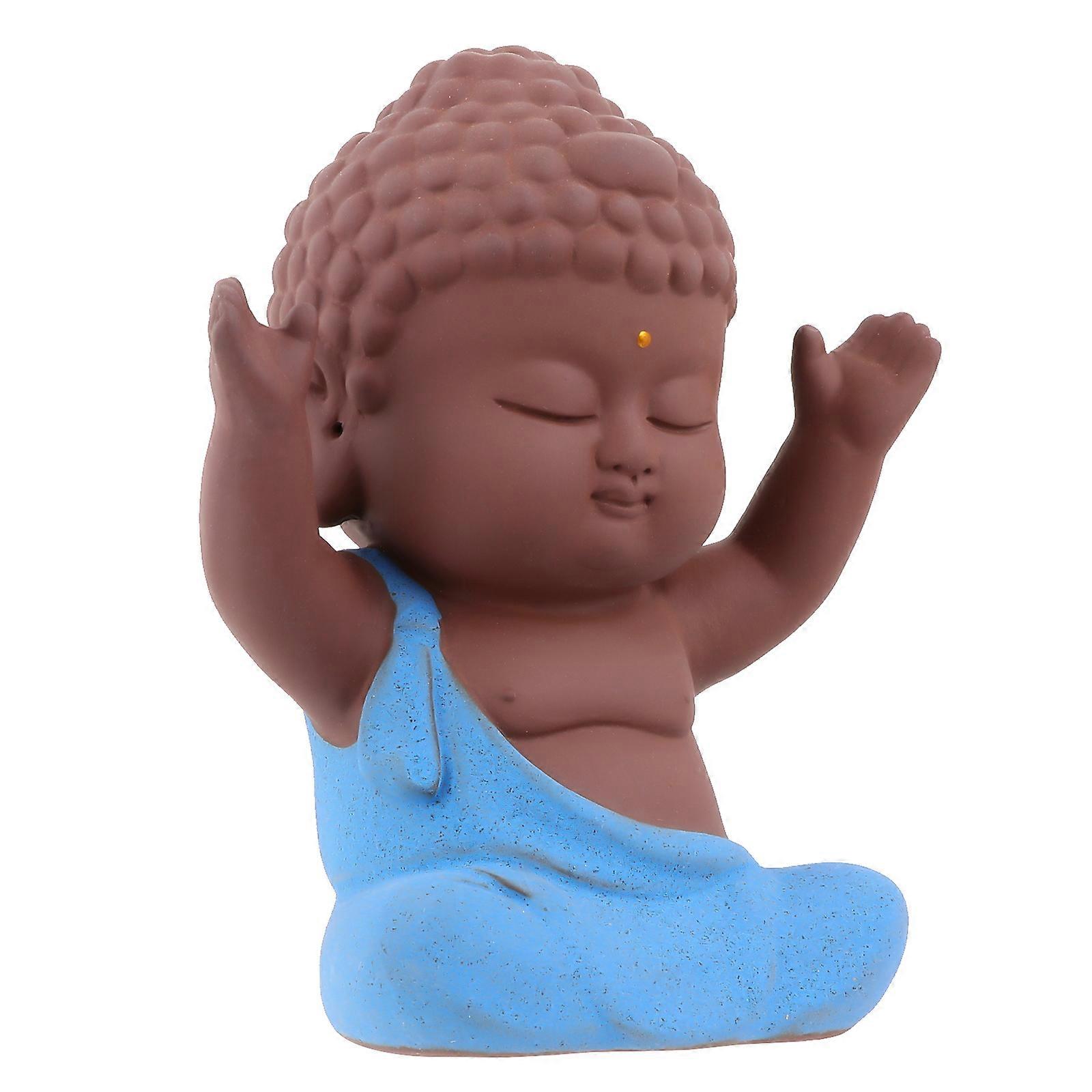 Buddha Ceramic Statue Blue 1Pcs for Desktop Ornament