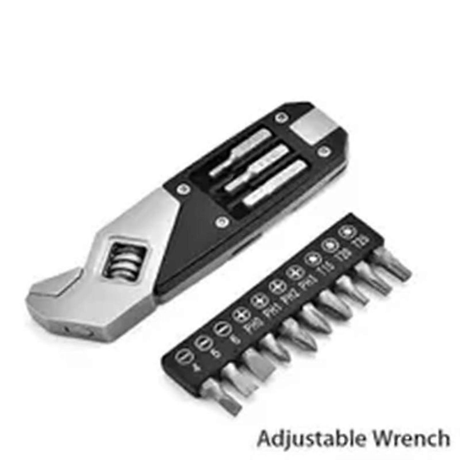 17-in-1 Stainless Steel Adjustable Wrench Foldable Pocket Multi Tool Multifunctional Spanner Screwdr