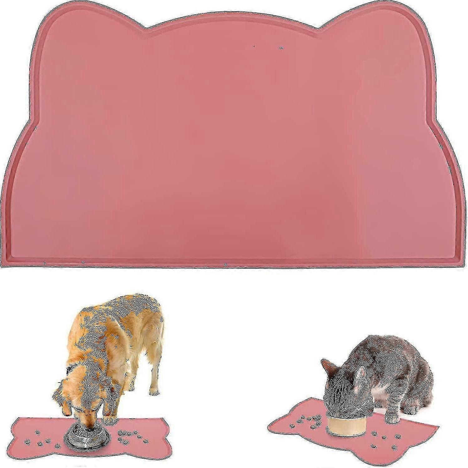 キャットフードマット、シリコーン防水ドッグフードマット、ノンスキッドスピルプルーフペットフィーディングマット食品とWa Chumian