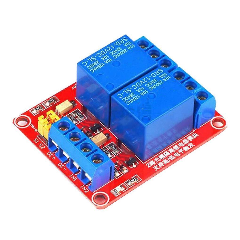 2 Channel 5V 12V 24V Relay Module Board High and Low Level Trigger Relay DC Control with Optocoupler Support Two Way