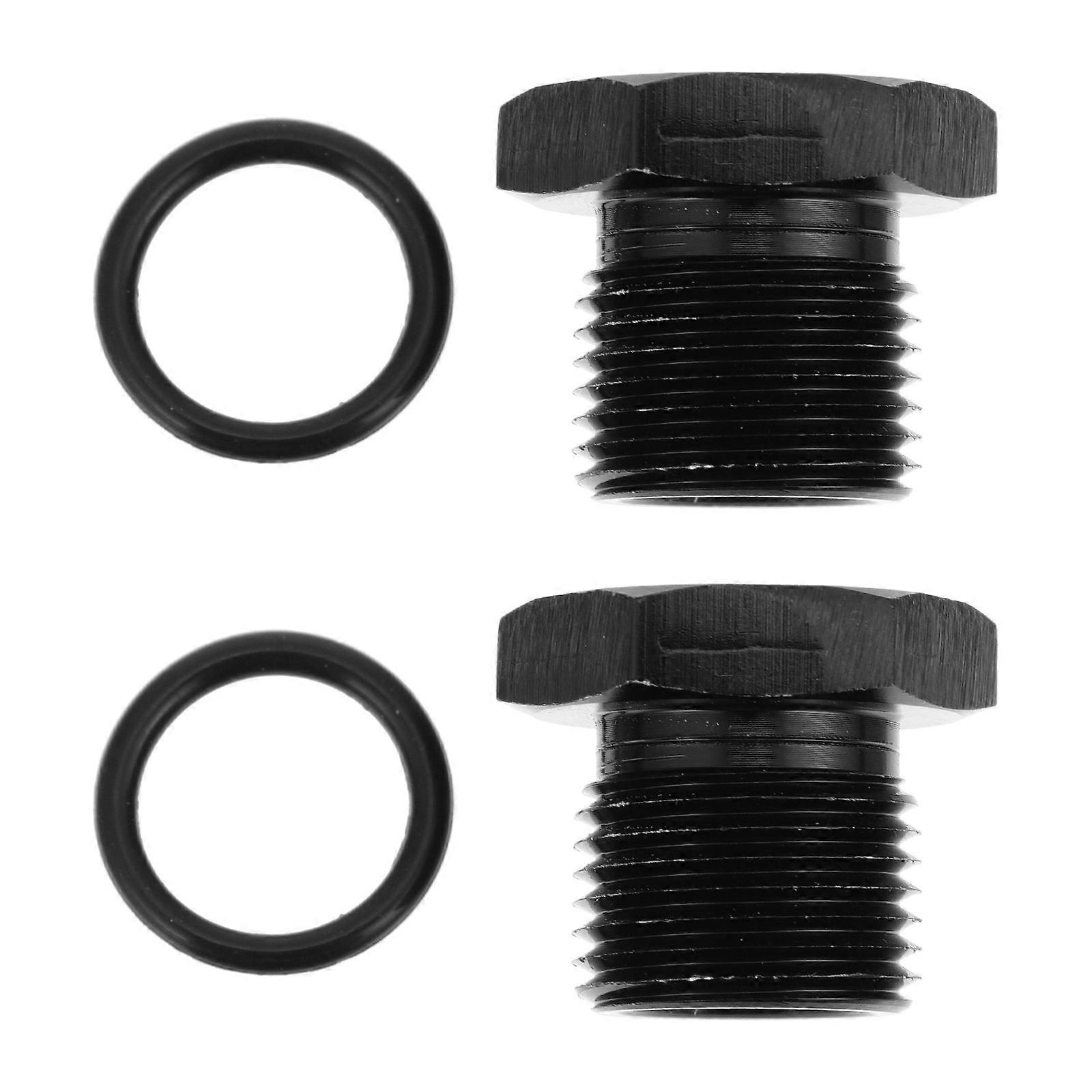 Fuel Conversion Connector Block Off Caps Metal Adapter Fitting 2Pcs for Car