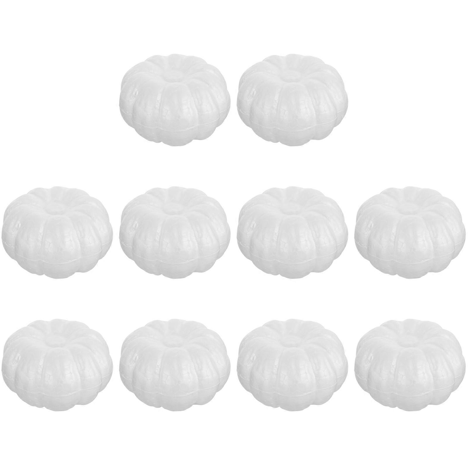 Funny Halloween Theme Pumpkin Mold for Decoration 10Pcs White Foam DIY Set