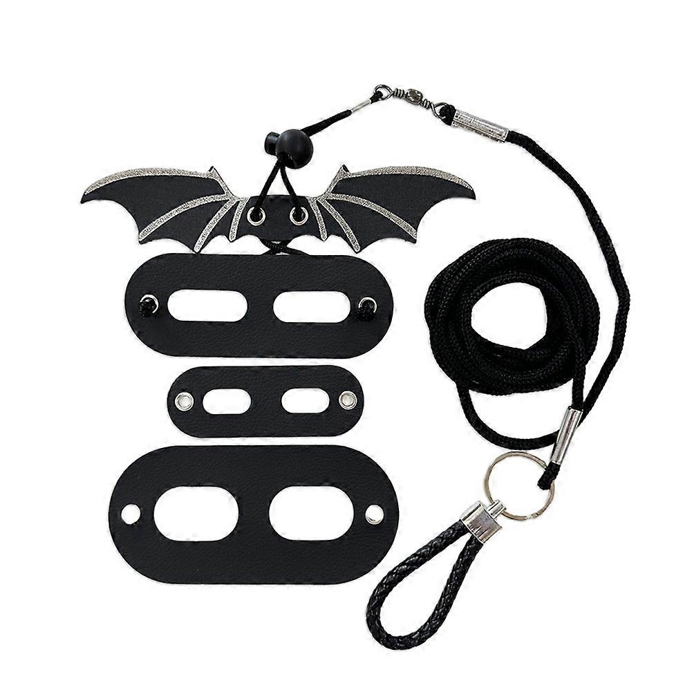 Climbing Pet Going Out Leather Wing Chest Harness, silver