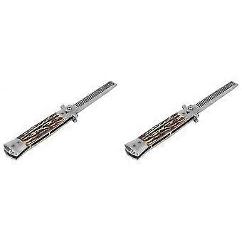 1Pcs Automatic Stainless Steel Combs Foldable Knife Brushes Hair Trimmer Comb Brush Accessories Butt