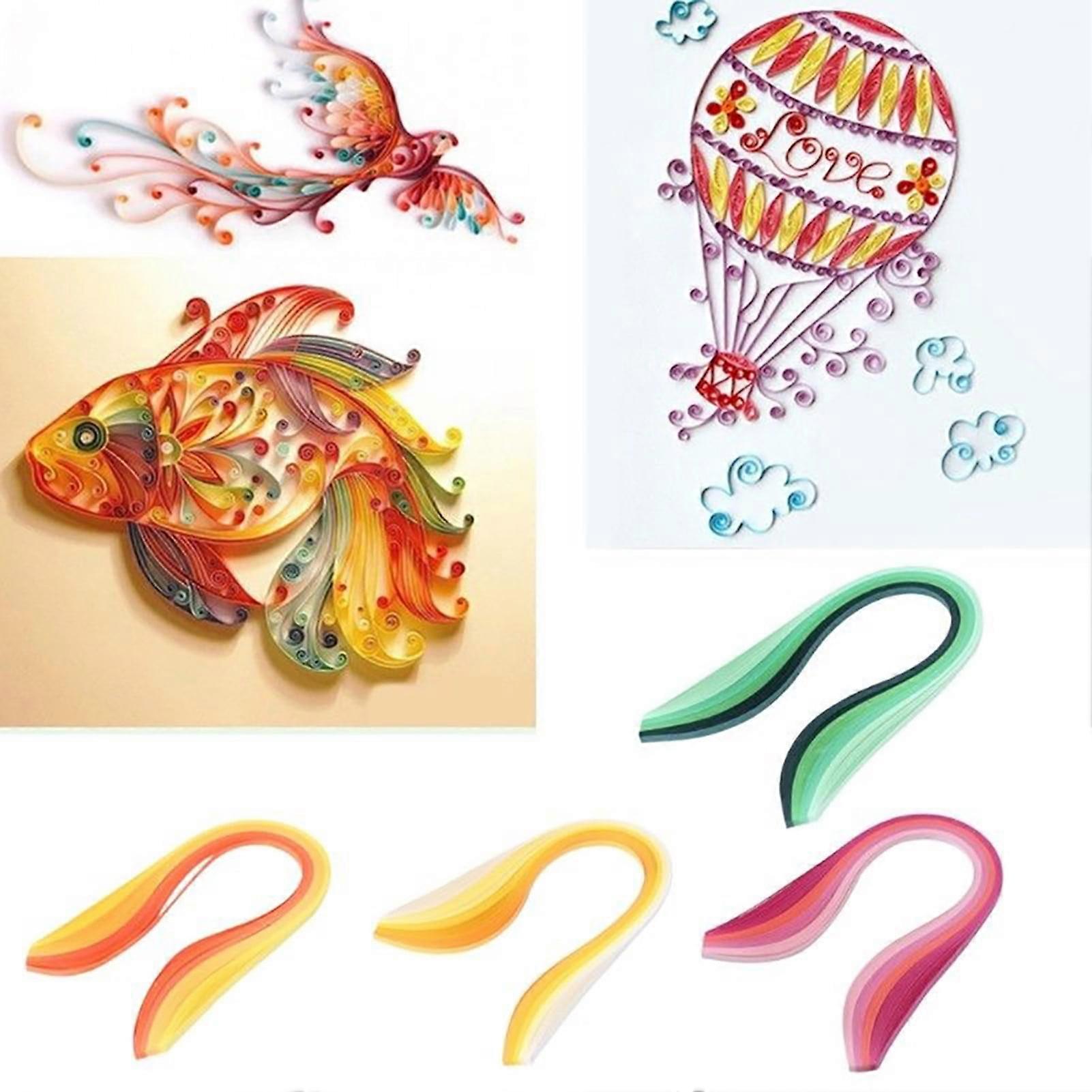 Yesbay 100Pcs 5mm Gradient Color Paper Quilling Strips for DIY Handmade Craft Project,Purple