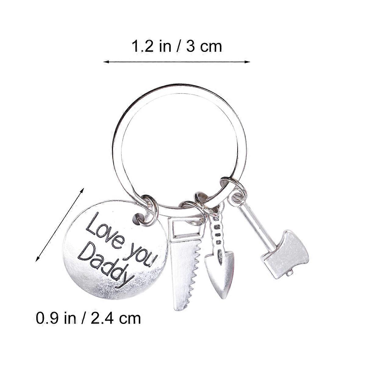 Keychain Hand Tools Keyring for Men 2Pcs Love You Daddy Gift