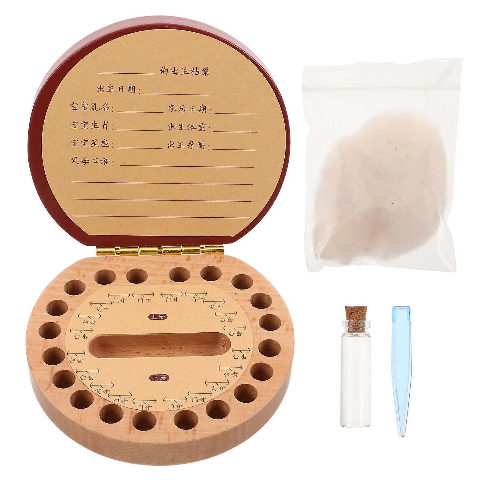 Baby Tooth Keeper Box for Storage 3Pcs Wooden Lost Tooth Container