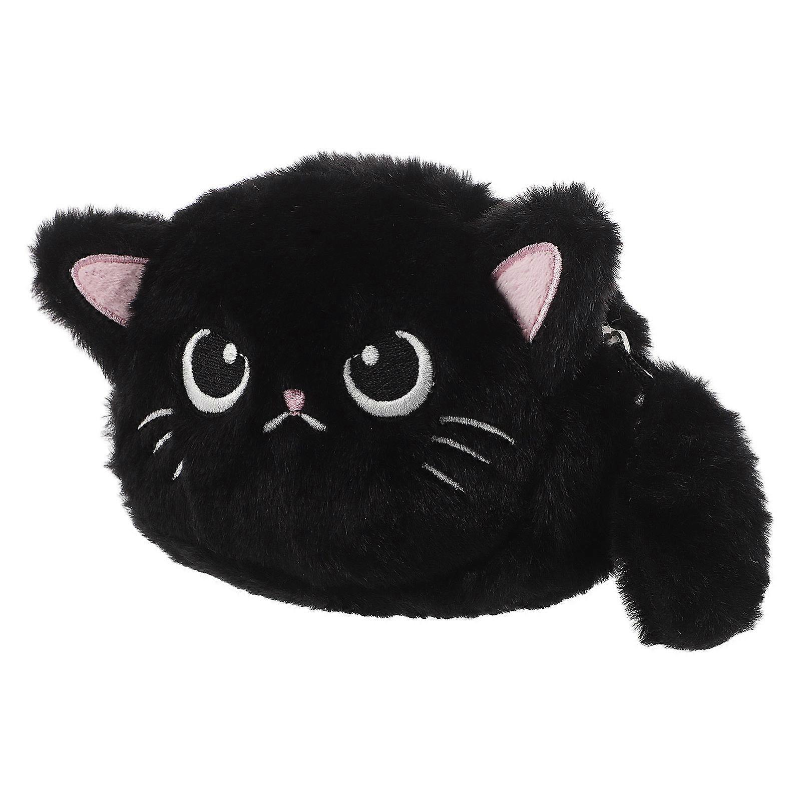 Plush Cat Coin Purse for Storage Use 3Pcs Cute Cartoon Wallet Makeup Bag